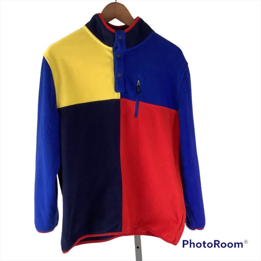 Club Room VTG Color Block 1/4 Zip Up Fleece Long Sleeve Pullover Sweater Sz M